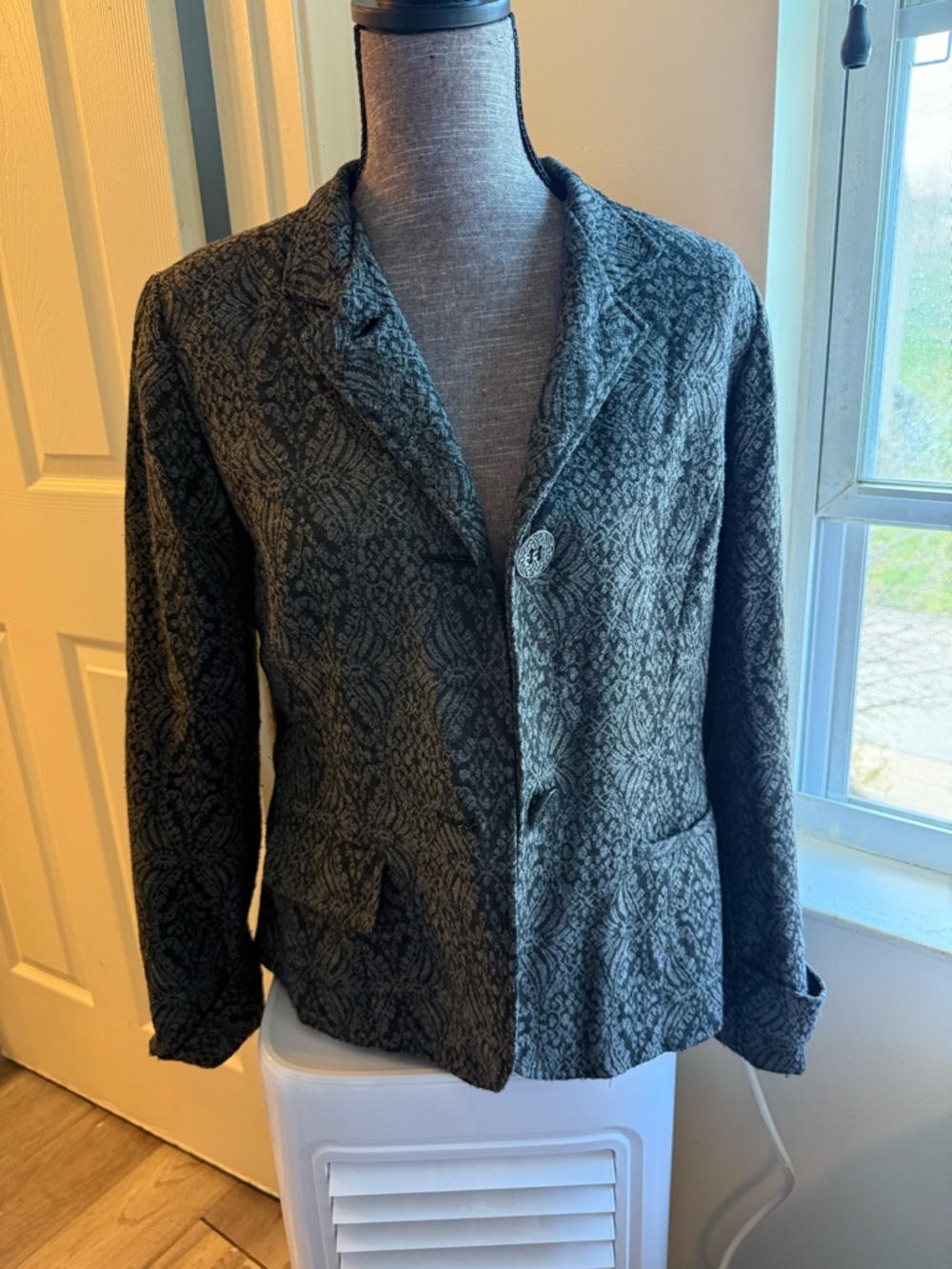 Coldwater Creek Black and Gray Textured Jacket